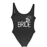 BRIDE Letter Print Swimsuit