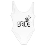 BRIDE Letter Print Swimsuit