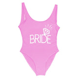 BRIDE Letter Print Swimsuit