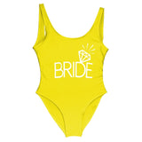 BRIDE Letter Print Swimsuit
