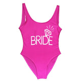 BRIDE Letter Print Swimsuit