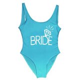 BRIDE Letter Print Swimsuit