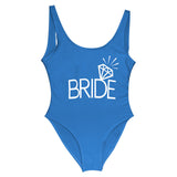 BRIDE Letter Print Swimsuit