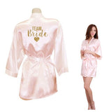 Bride Team Heart Golden Glitter Print Robes