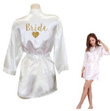 Bride Team Heart Golden Glitter Print Robes
