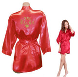 Bride Team Heart Golden Glitter Print Robes