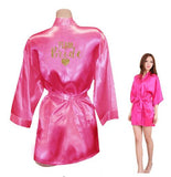 Bride Team Heart Golden Glitter Print Robes