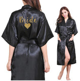 Bride Heart Golden Glitter Print Kimono