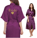 Bride Heart Golden Glitter Print Kimono