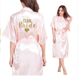 Bride Heart Golden Glitter Print Kimono