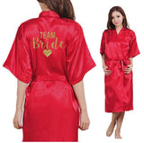 Bride Heart Golden Glitter Print Kimono