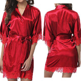 Short Satin Bride Robe