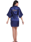 Navy Blue Robe Gold Writing Bridal