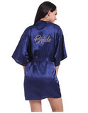 Navy Blue Robe Gold Writing Bridal