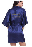 Navy Blue Robe Gold Writing Bridal