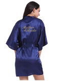Navy Blue Robe Gold Writing Bridal