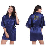 Navy Blue Robe Gold Writing Bridal