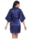 Navy Blue Robe Gold Writing Bridal