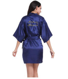 Navy Blue Robe Gold Writing Bridal