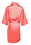 Satin Faux Silk Wedding Bride Robe