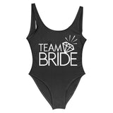 BRIDE Letter Print Swimsuit