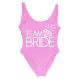 BRIDE Letter Print Swimsuit