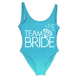 BRIDE Letter Print Swimsuit