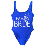 BRIDE Letter Print Swimsuit