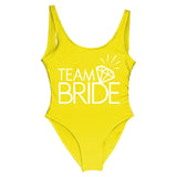 BRIDE Letter Print Swimsuit
