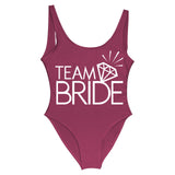 BRIDE Letter Print Swimsuit
