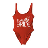 BRIDE Letter Print Swimsuit