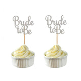 10pc Gold & Silver Glitter Bride To Be Cupcake Toppers