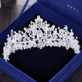 Baroque Luxury Beads Heart Bridal Tiara Crown