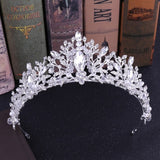 Baroque Luxury Beads Heart Bridal Tiara Crown