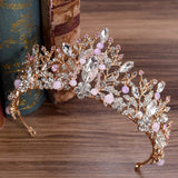 Baroque Luxury Beads Heart Bridal Tiara Crown