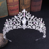Baroque Luxury Beads Heart Bridal Tiara Crown