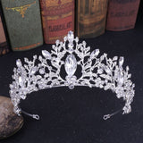 Baroque Luxury Beads Heart Bridal Tiara Crown