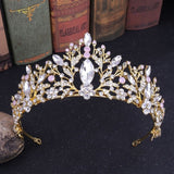 Baroque Luxury Beads Heart Bridal Tiara Crown