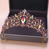 Baroque Luxury Beads Heart Bridal Tiara Crown