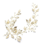 Golden Alloy Leaf Bridal Accessories