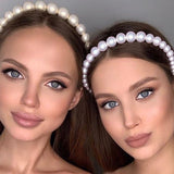 Dvacaman Pearl Hairbands for Wedding Women