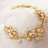 Crystal Bridal Crown Tiaras Light Gold