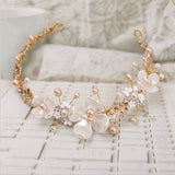 Crystal Bridal Crown Tiaras Light Gold