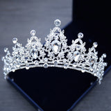 Luxury Silver Rhinestone Baroque Bridal Crown