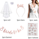 5pcs set Rose Gold  Bride Set