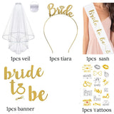 5pcs set Rose Gold  Bride Set