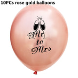 Wedding Decoration Rose Gold Mr Mrs Heart Balloons