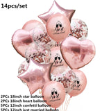 Wedding Decoration Rose Gold Mr Mrs Heart Balloons