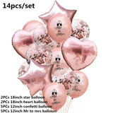Wedding Decoration Rose Gold Mr Mrs Heart Balloons